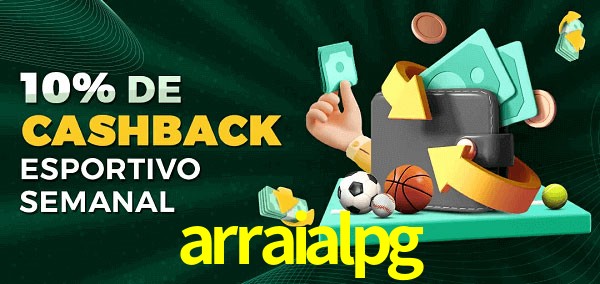 10% de bônus de cashback na arraialpg